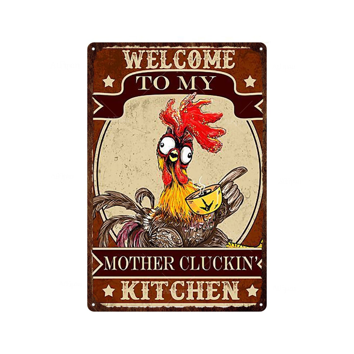 Fresh Eggs Metal Tin Sign Farm Home Wall Decor Happy Chicken Retro - myfunfarm