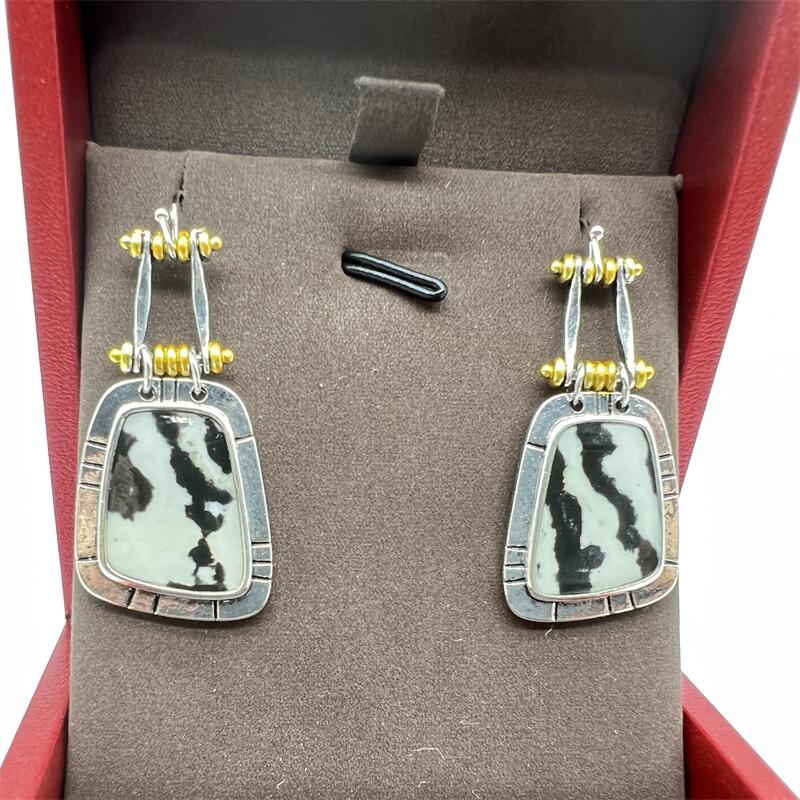 Cow Pattern Earrings Handmade