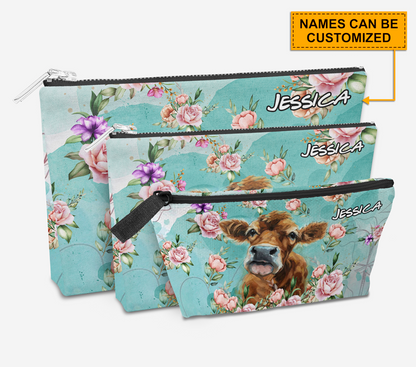 Zipper Pouch - Cow paintting style