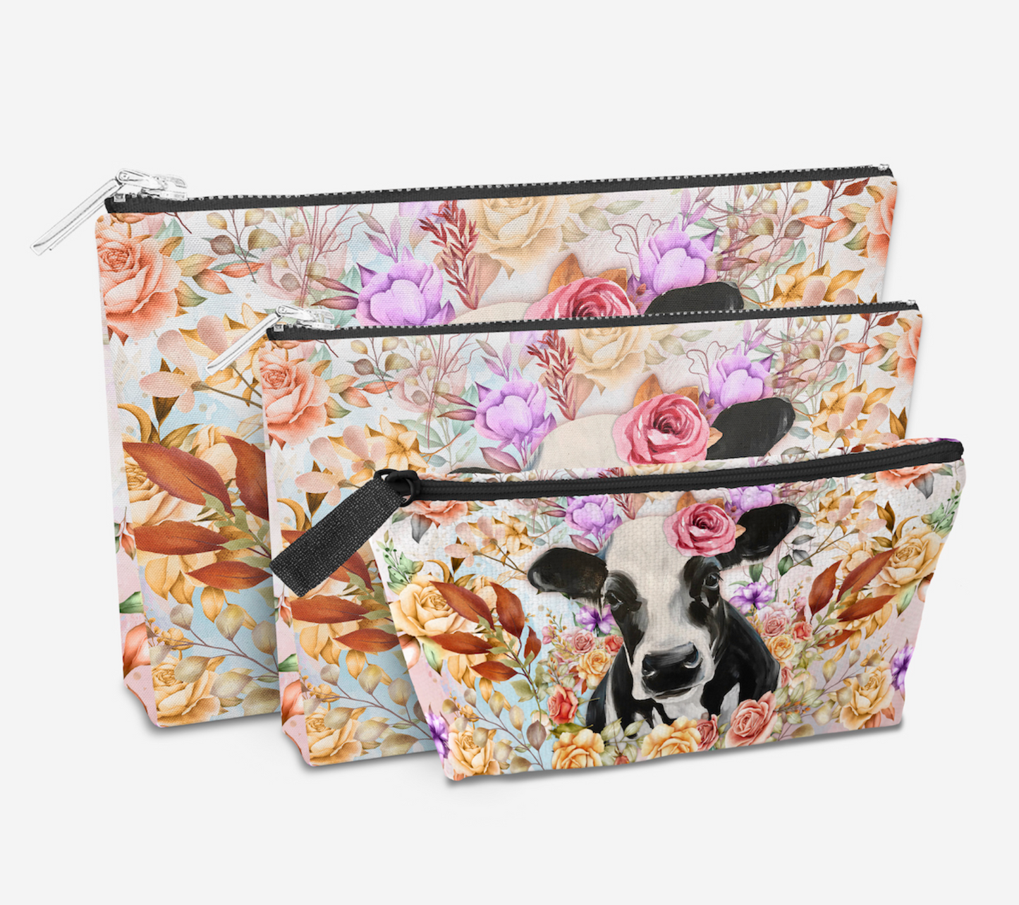 Zipper Pouch - Cow paintting style