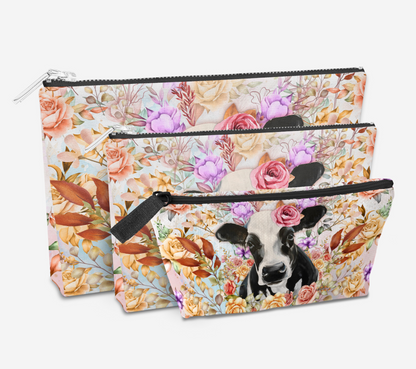Zipper Pouch - Cow paintting style