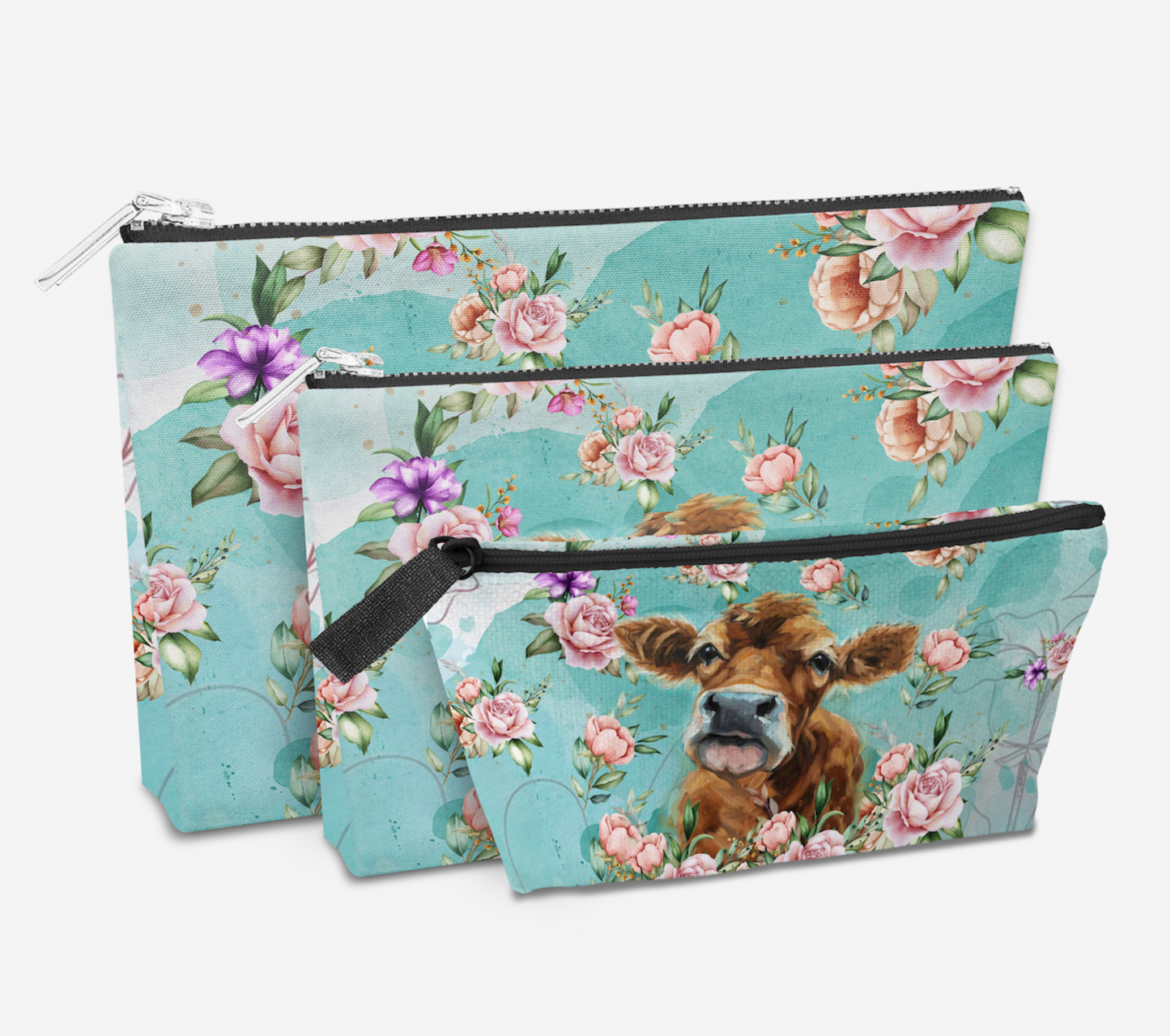 Zipper Pouch - Cow paintting style