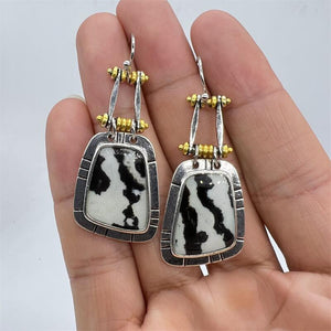 Cow Pattern Earrings Handmade