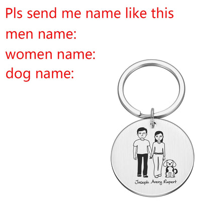 Personalized Keychain Custom Name Engraved Family Love Cute - myfunfarm