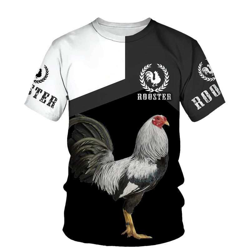 Rooster 3D Print T Shirt Men Street Fashion - myfunfarm