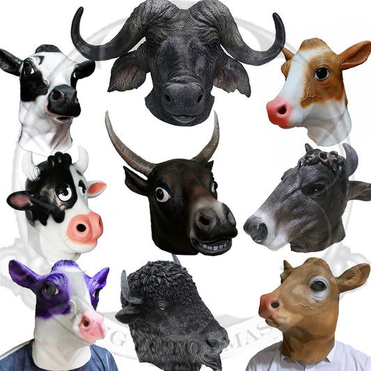 Halloween Latex Cow Head Mask Party Costume