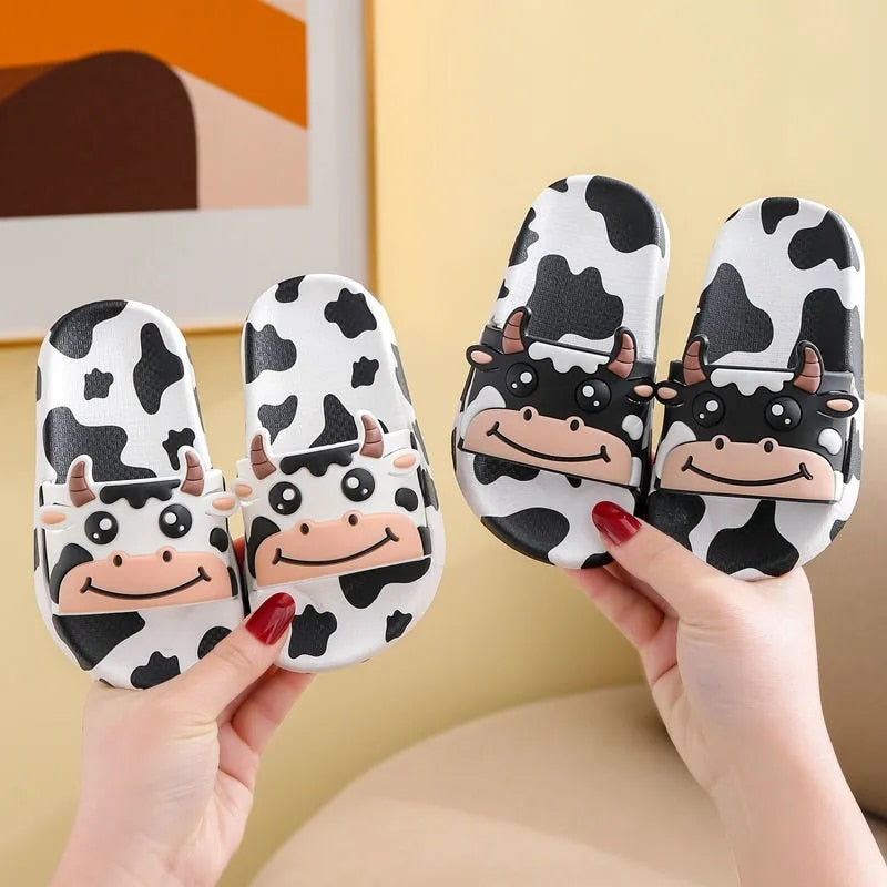 Children Slipper Lovely Little Dairy Cow Indoor Flat Flip flop - myfunfarm