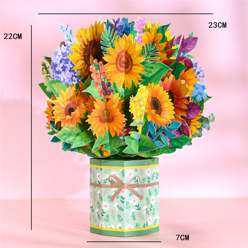 3D Pop Up Mothers Day Cards Gifts Floral Bouquet - myfunfarm