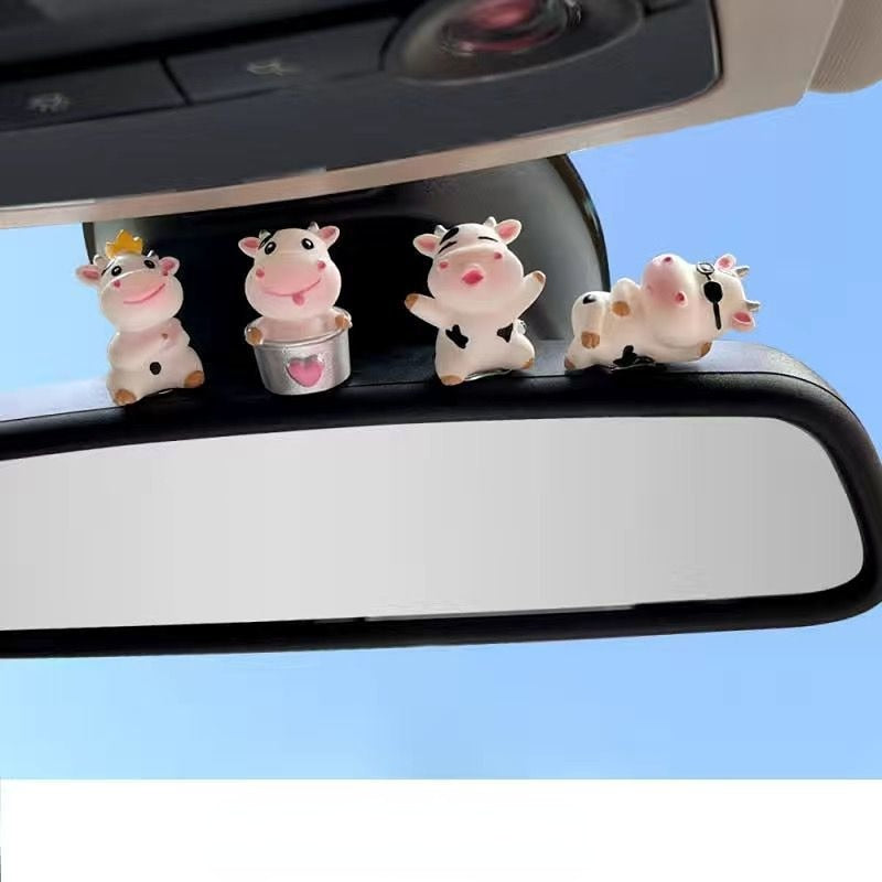 Resin Cartoon Little Cow Car Accessories Interior  Hanging Ornament Rear View Mirror - myfunfarm