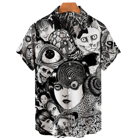 Horror Pattern Hawaiian Shirts Halloween