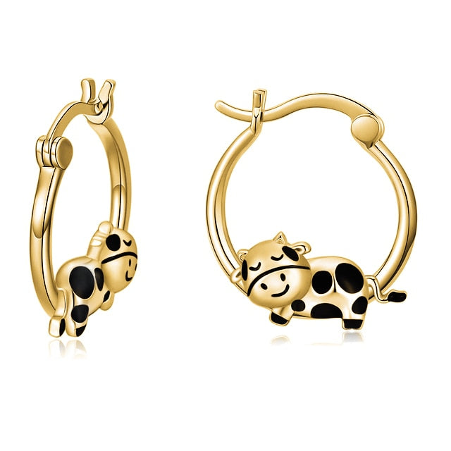 Silver Plated Earrings for Cow Lovers - myfunfarm