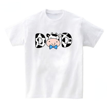 Baby Cow Birthday Party T Shirt Family Outfit Matching Clothes Holiday Look Father Mother Kids Shits 1 Year First Birthday Shirt - myfunfarm