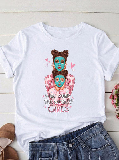 Lovely Mom and kids Print Summer Graphic T-Shirt - myfunfarm