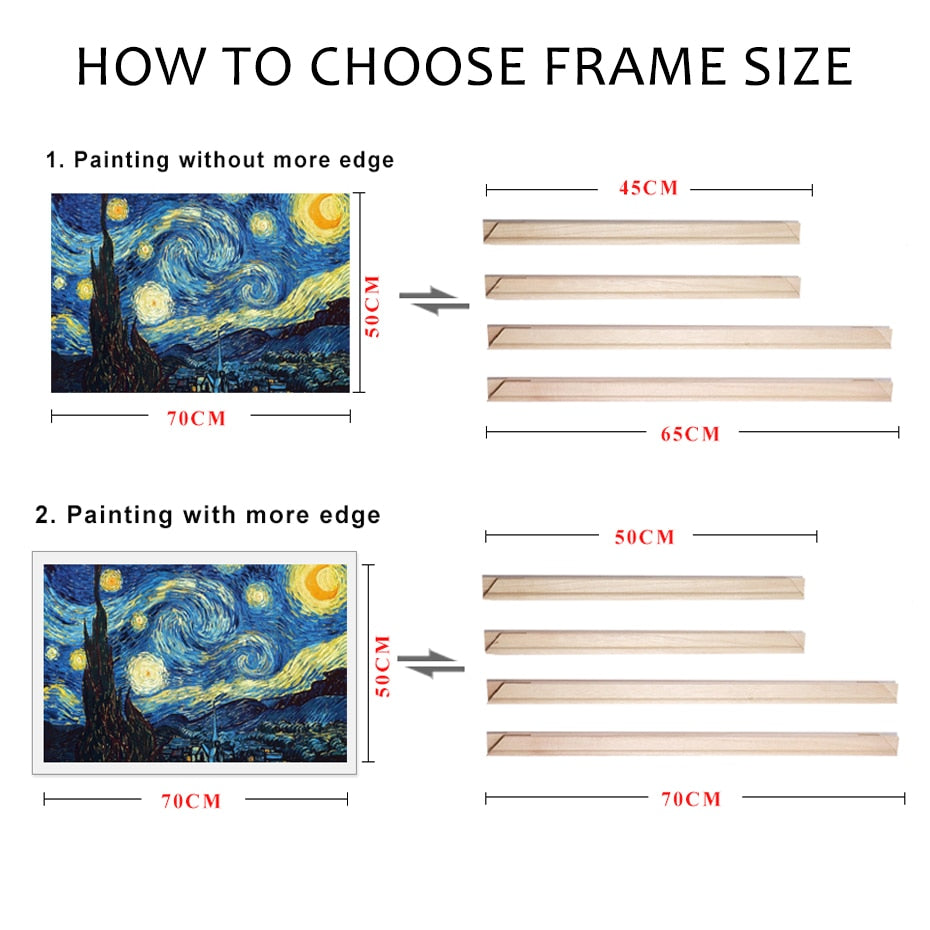 Solid Wood  Frame Kit DIY Stretcher Bars for Canvas Prints