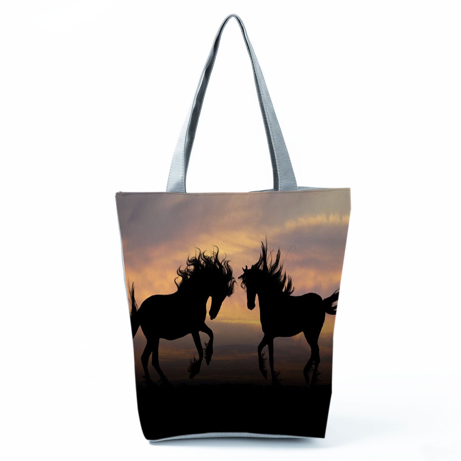 Watercolor Horse Print Shopping Tote bag - myfunfarm