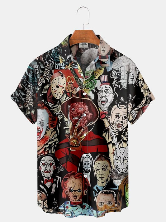 Horror Pattern Hawaiian Shirts Halloween - myfunfarm