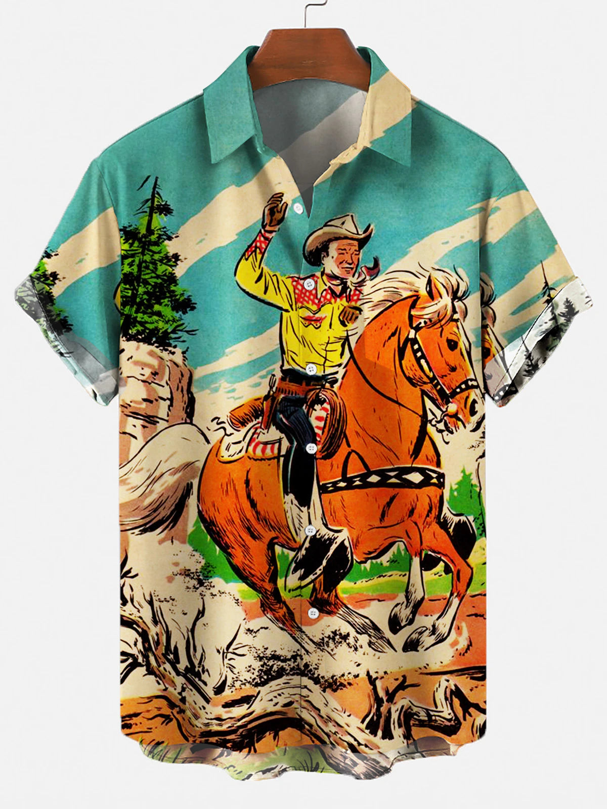 Hawaiian Shirt Cowboy Western America - myfunfarm