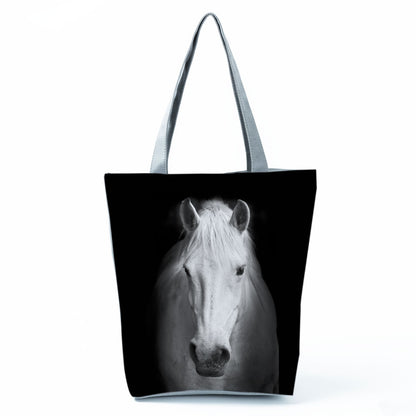 Watercolor Horse Print Shopping Tote bag - myfunfarm