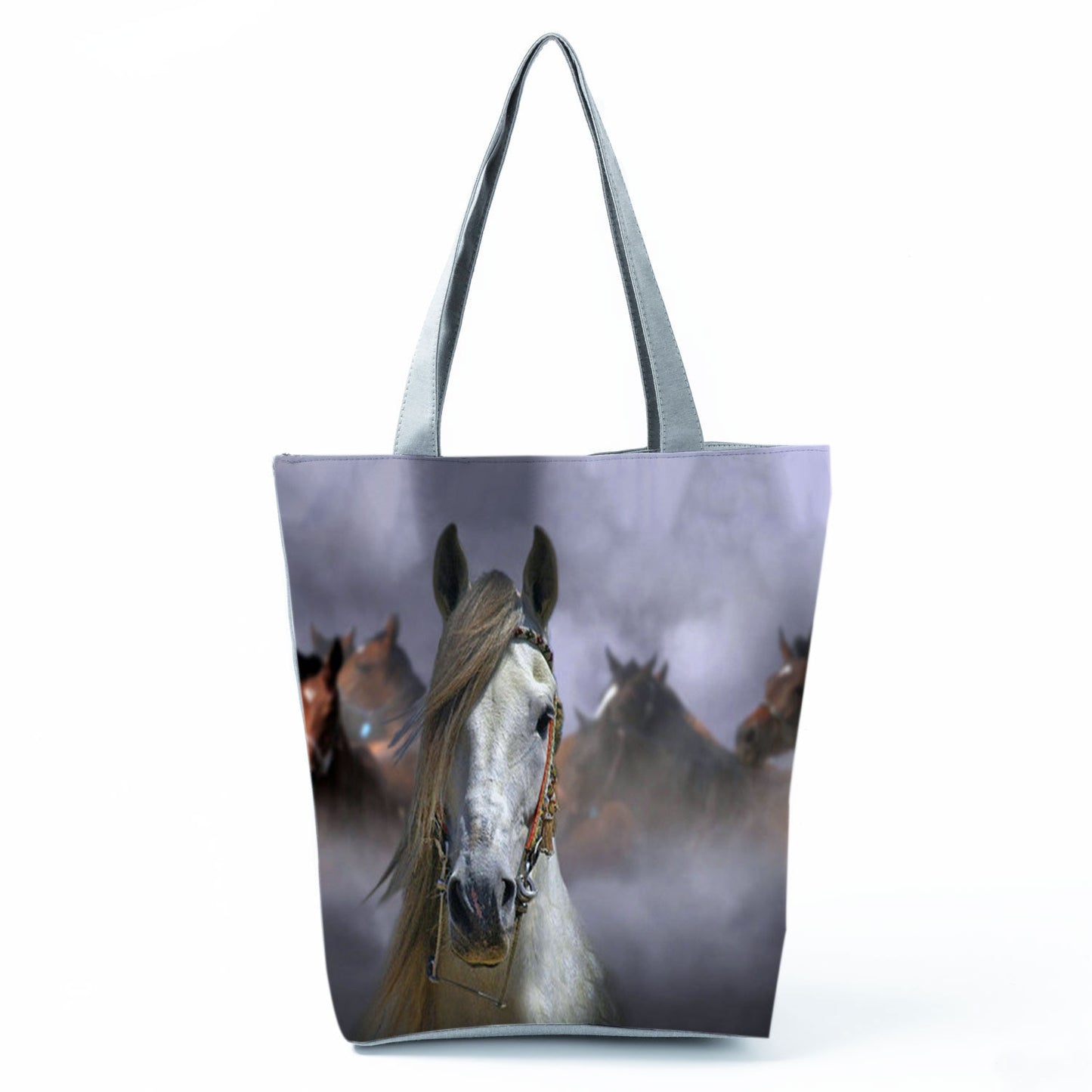Watercolor Horse Print Shopping Tote bag - myfunfarm
