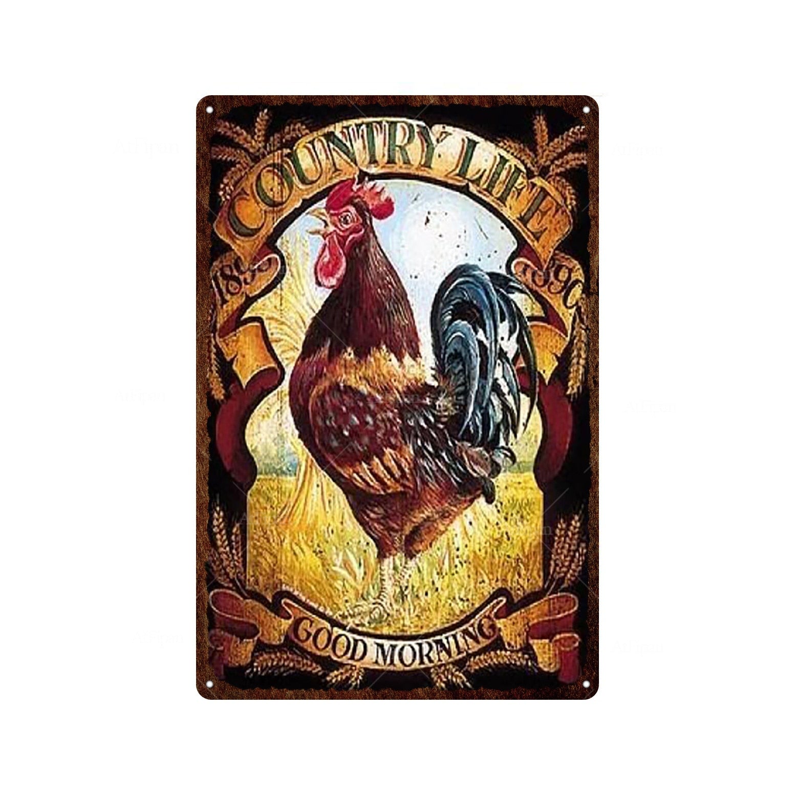 Fresh Eggs Metal Tin Sign Farm Home Wall Decor Happy Chicken Retro - myfunfarm