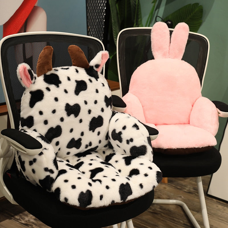 Cow Pillow Seat Cushion Stuffed Plush Sofa Indoor Floor Home Chair Decor Winter