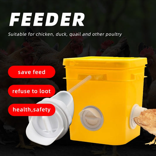 DIY Chicken Pro Feeder Pigeon Feeder Port Gravity Feed Plastic Kit Buckets Barrels Bins Troughs Farm Poultry Feeding Supplies - myfunfarm