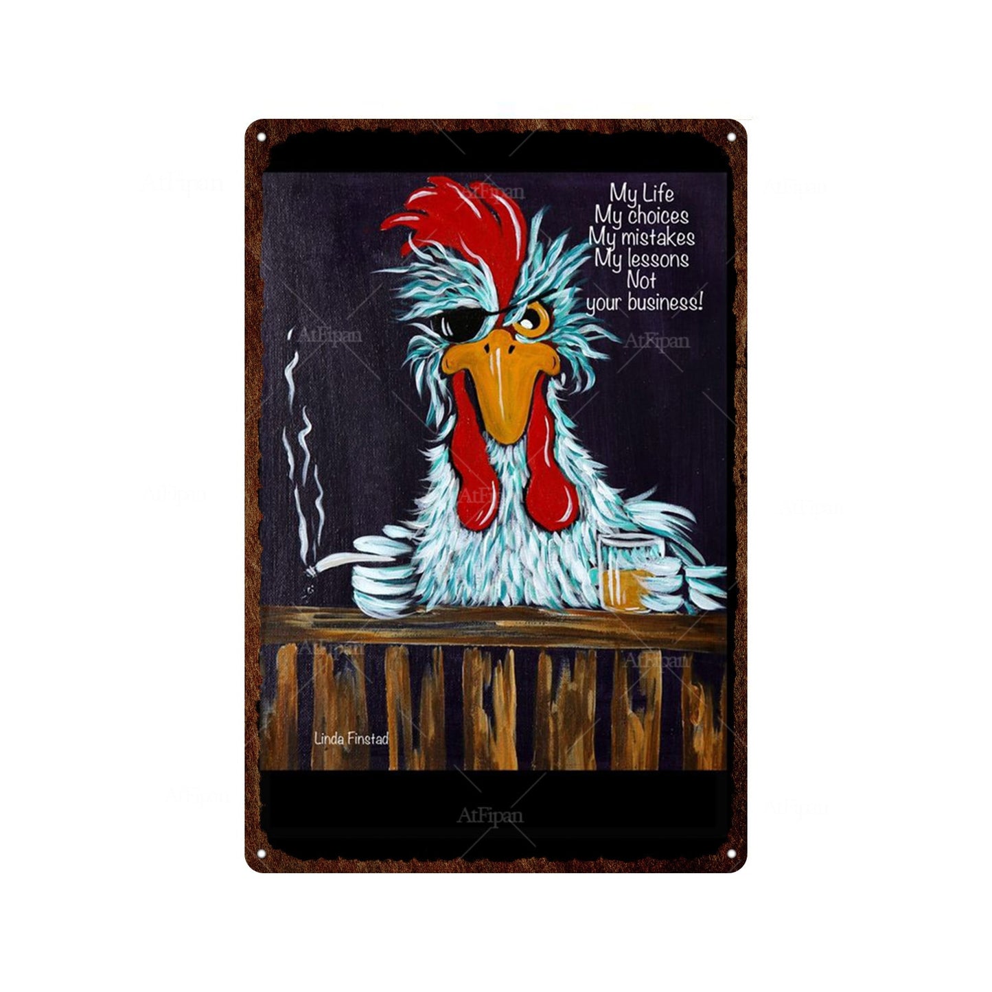 Fresh Eggs Metal Tin Sign Farm Home Wall Decor Happy Chicken Retro - myfunfarm