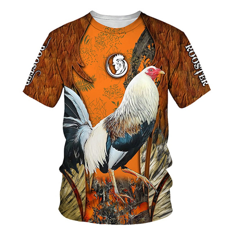 Rooster 3D Print T Shirt Men Street Fashion - myfunfarm