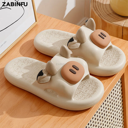Cute Cow-Pig design Soft Slippers - myfunfarm