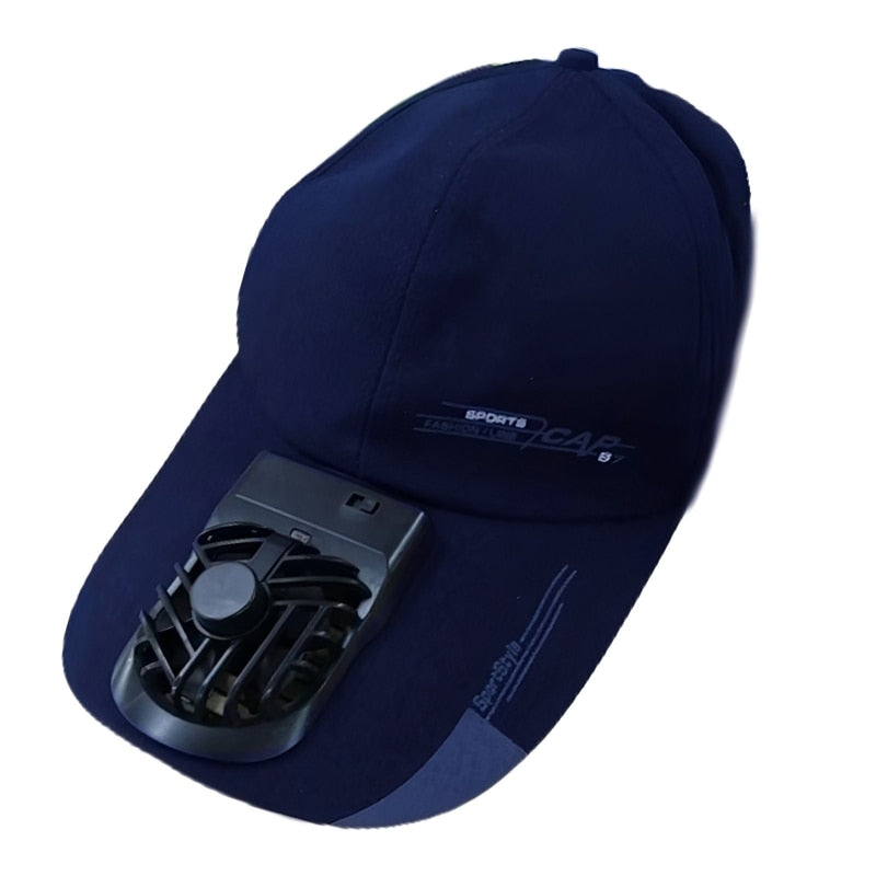 Unisex Summer USB Charging Cooling Fan Baseball Cap Outdoor - myfunfarm
