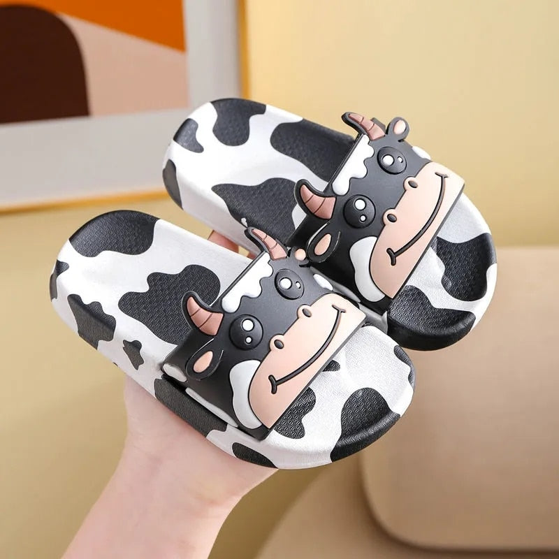 Children Slipper Lovely Little Dairy Cow Indoor Flat Flip flop - myfunfarm