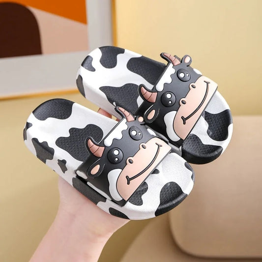 Children Slipper Lovely Little Dairy Cow Indoor Flat Flip flop - myfunfarm
