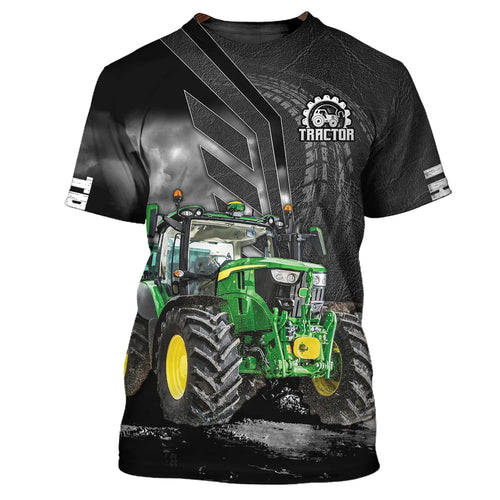 Farm Tractor Pattern 3D Print unisex T-shirt