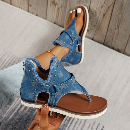 Summer Fip Flops Denim Sandals Ladies - myfunfarm