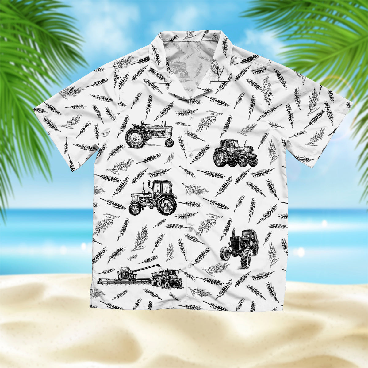 Tractor pattern - Hawaiian Shirt & Shorts - myfunfarm