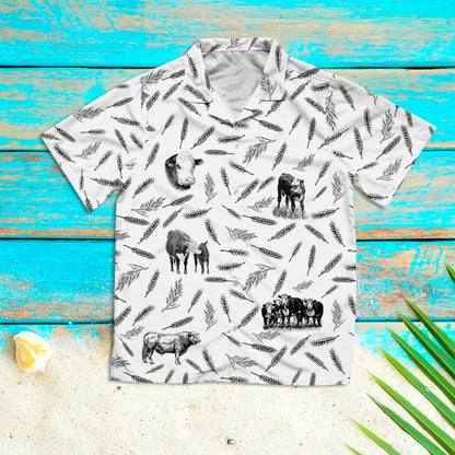 Hereford Cattle pattern - Hawaiian Shirt and Shorts - myfunfarm