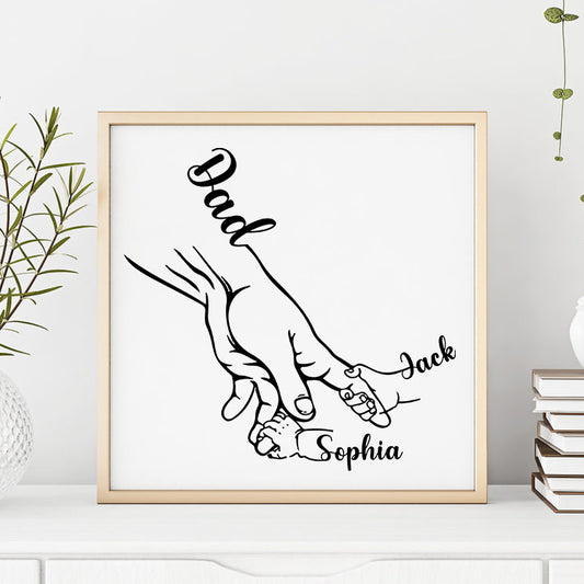 Personalized Dad and Childs hands - Plastic Photo Frame Father's Day - myfunfarm