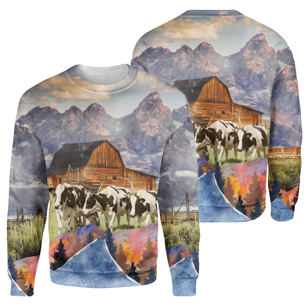 Cattle-Cows painting style print 3d 02 - cow lovers