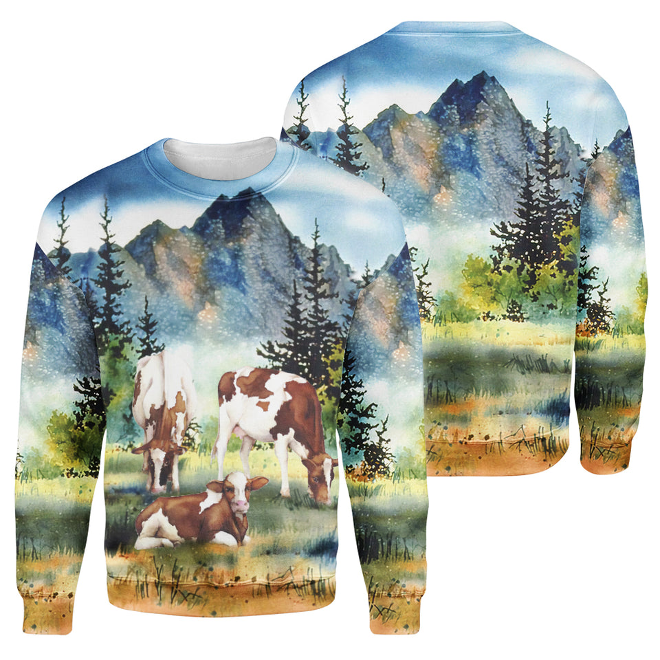 Cattle-Cows painting style print 3d 03 - cow lovers