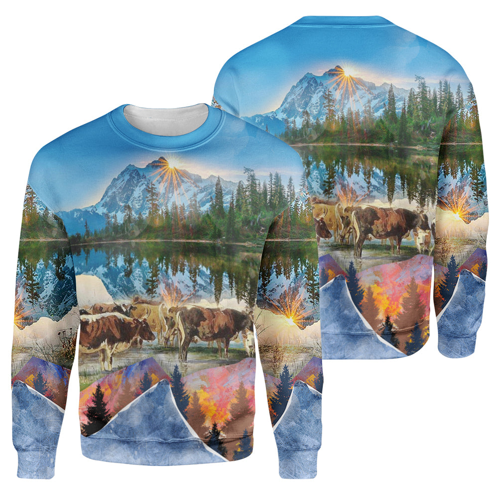 Cattle-Cows painting style print 3d - cow lovers