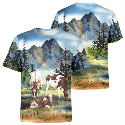 Cattle-Cows painting style print 3d 03 - cow lovers