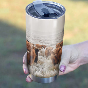 Highland cattle print Tumbler 20oz and 30oz - myfunfarm - clothing acceessories shoes for cow lovers, pig, horse, cat, sheep, dog, chicken, goat farmer