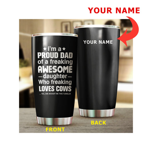 Customize fathers day gift Tumbler size 20oz and 30oz - myfunfarm - clothing acceessories shoes for cow lovers, pig, horse, cat, sheep, dog, chicken, goat farmer