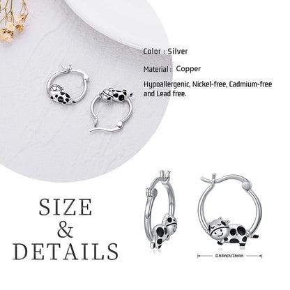 Silver Plated Earrings for Cow Lovers - myfunfarm