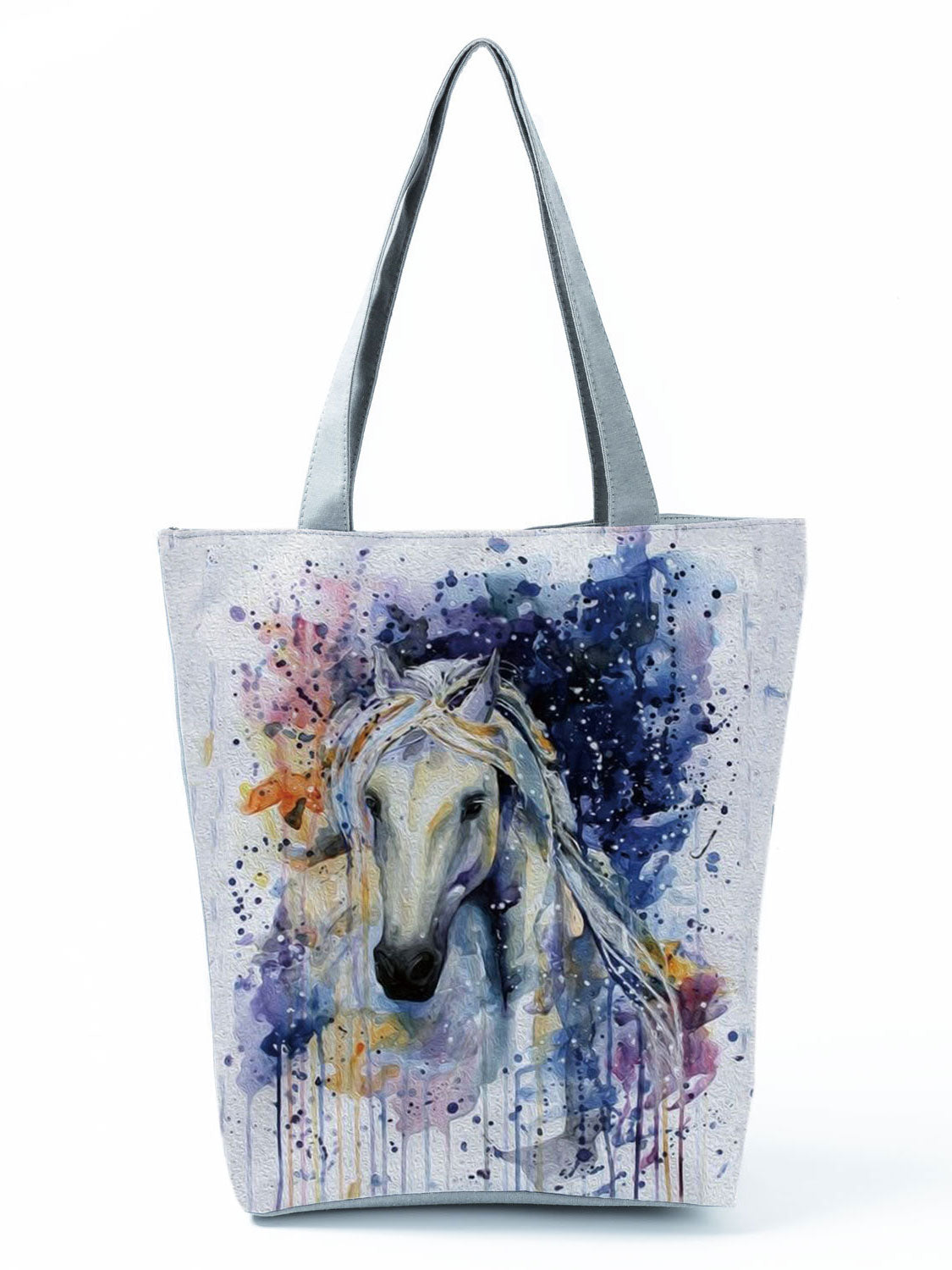 Watercolor Horse Print Shopping Tote bag - myfunfarm