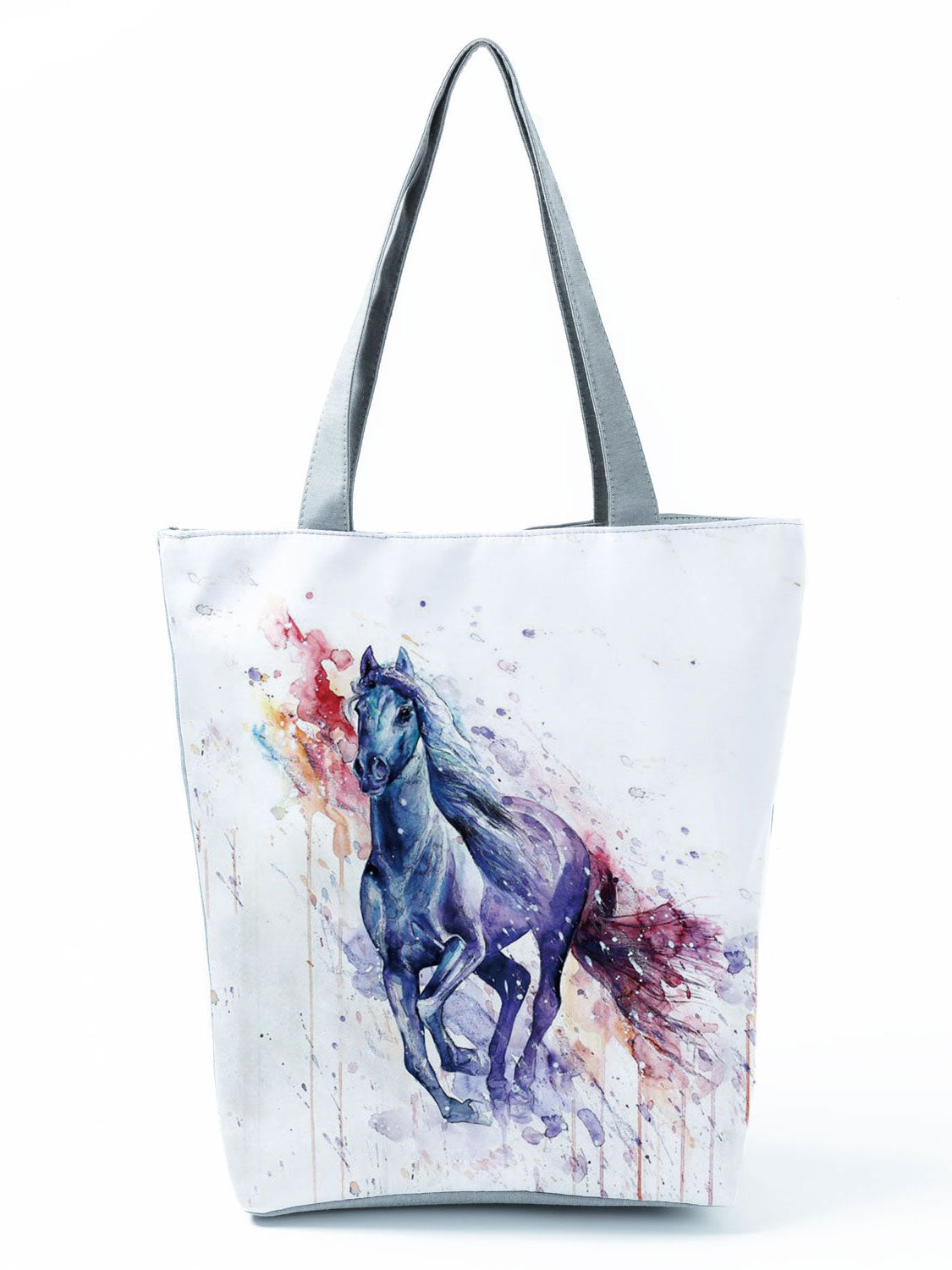 Watercolor Horse Print Shopping Tote bag - myfunfarm