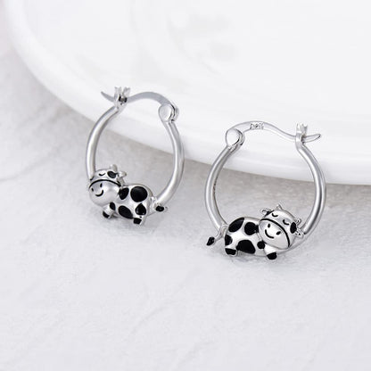 Silver Plated Earrings for Cow Lovers - myfunfarm