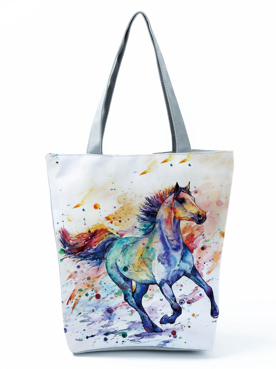 Watercolor Horse Print Shopping Tote bag - myfunfarm