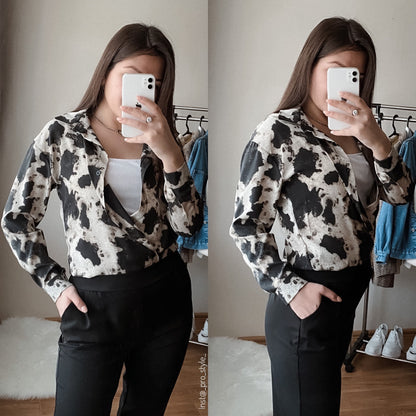 Cow Pattern-Shirts Women Long Sleeve - myfunfarm