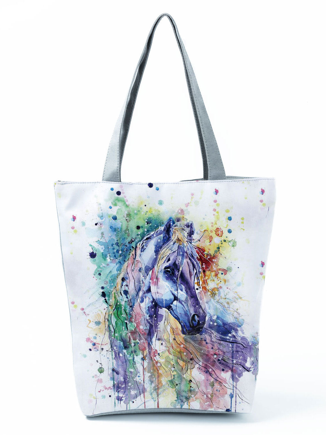 Watercolor Horse Print Shopping Tote bag - myfunfarm